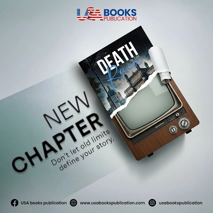 Bookstores creative ad: Book cover peeling off retro TV: new chapter