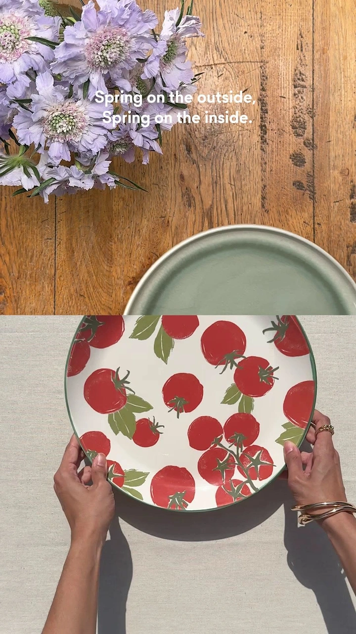 Tableware & Crockery creative ad: Spring message ties flowers to plate