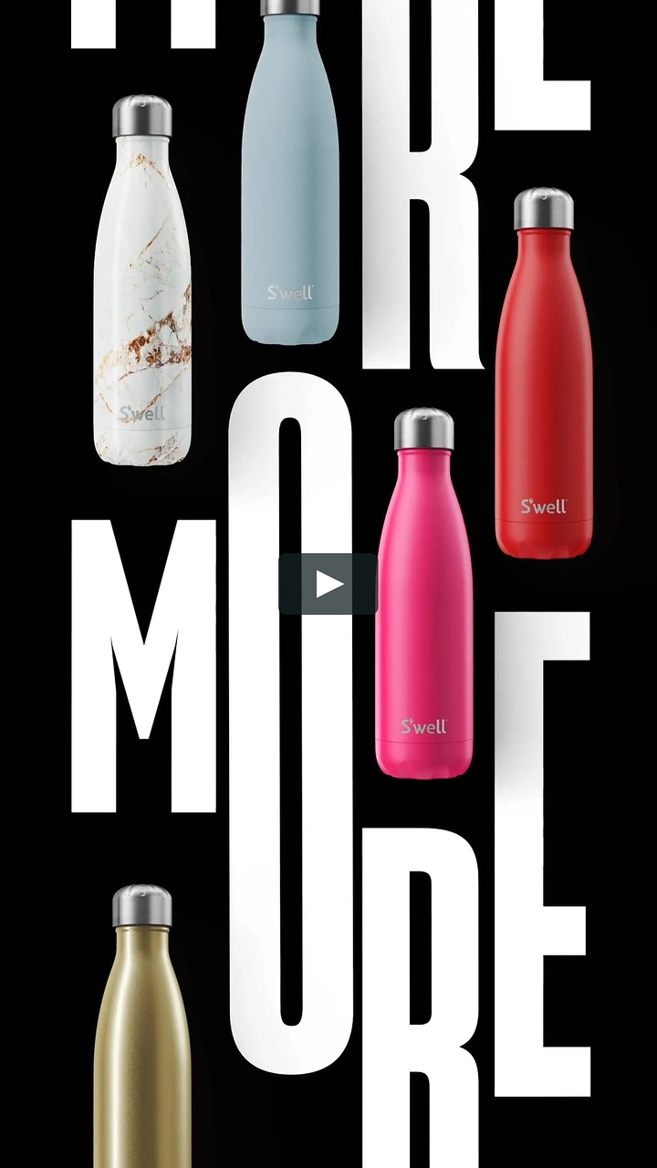 Tumblers, Flasks & Drinkware creative ad: Bottles integrated into bold typography