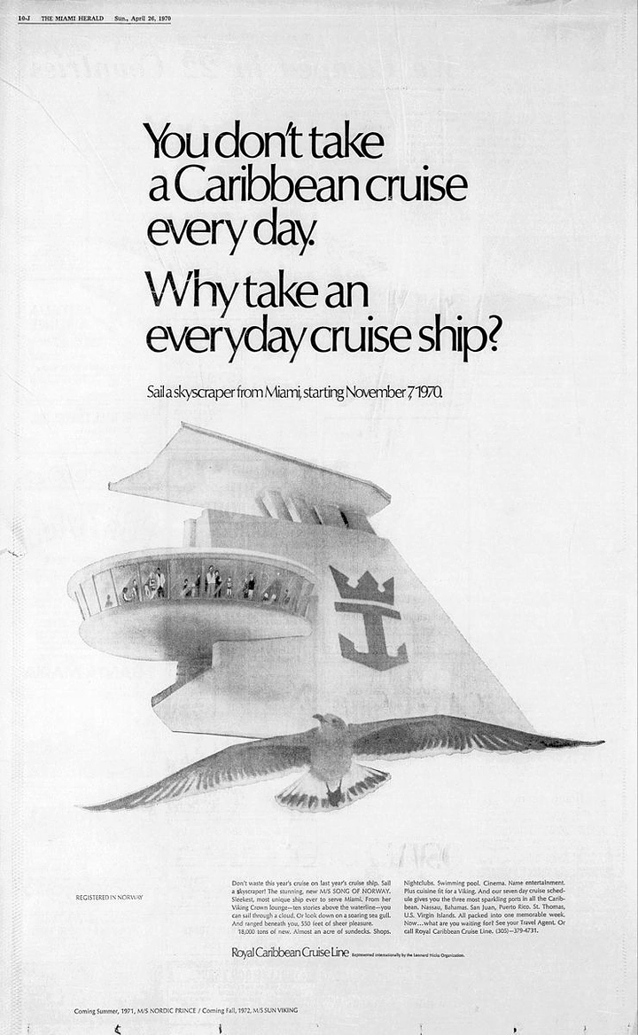 Cruises & Cruise Lines creative ad: Witty copy contrasts ordinary cruise ships