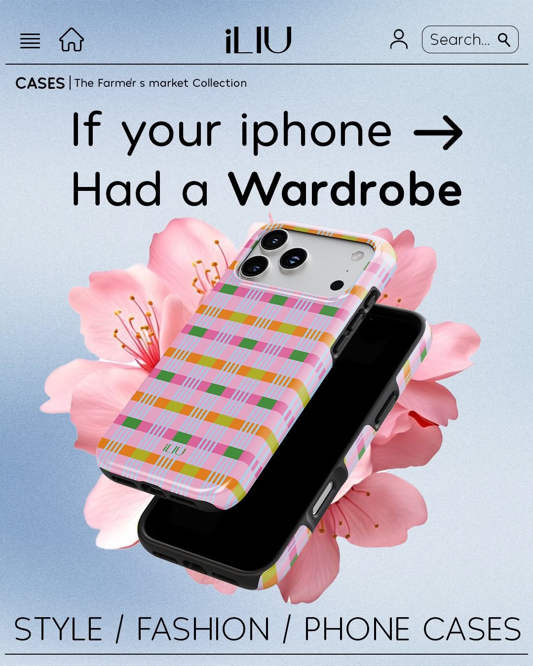 Instagram post: Phone cases transformed into a fashion wardrobe, slide 1