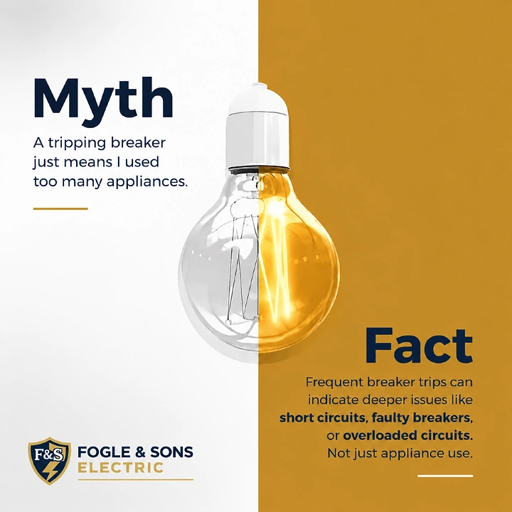 Electricians creative ad: Half-lit bulb splits myth from fact