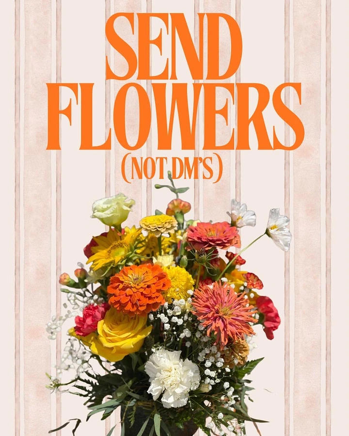 Valentine's Day creative ad: Colourful cut-out flower bouquet