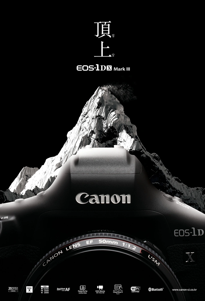 Cameras & Camera Stores creative ad: Camera merges with mountain peak