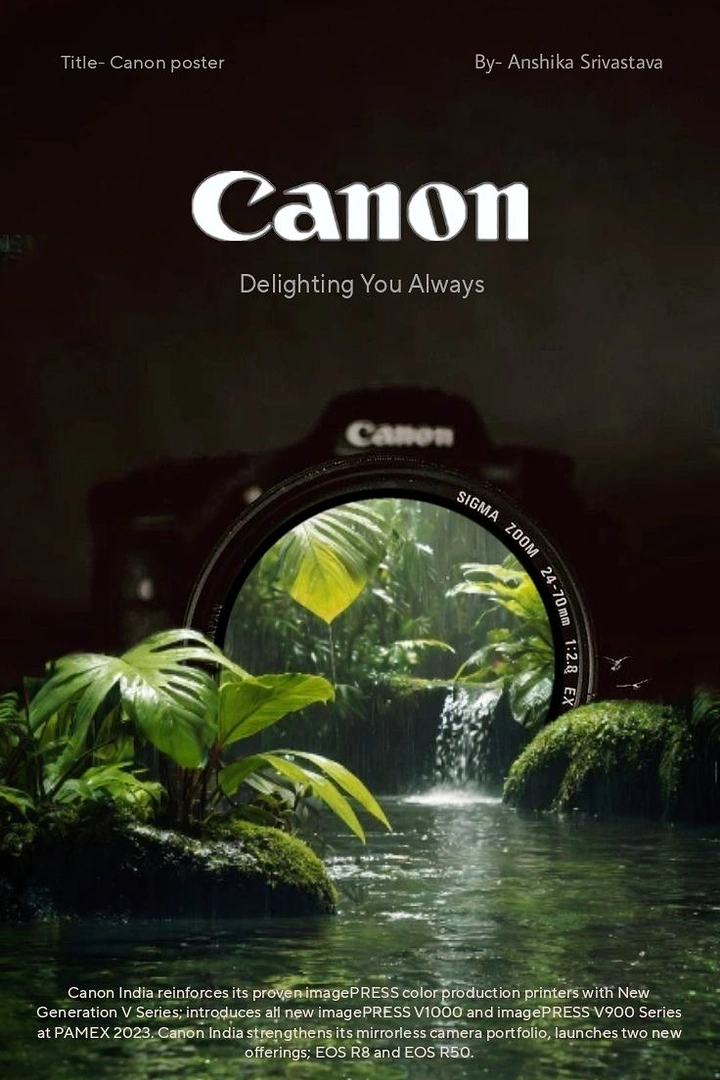Photography creative ad: Camera lens as window into jungle