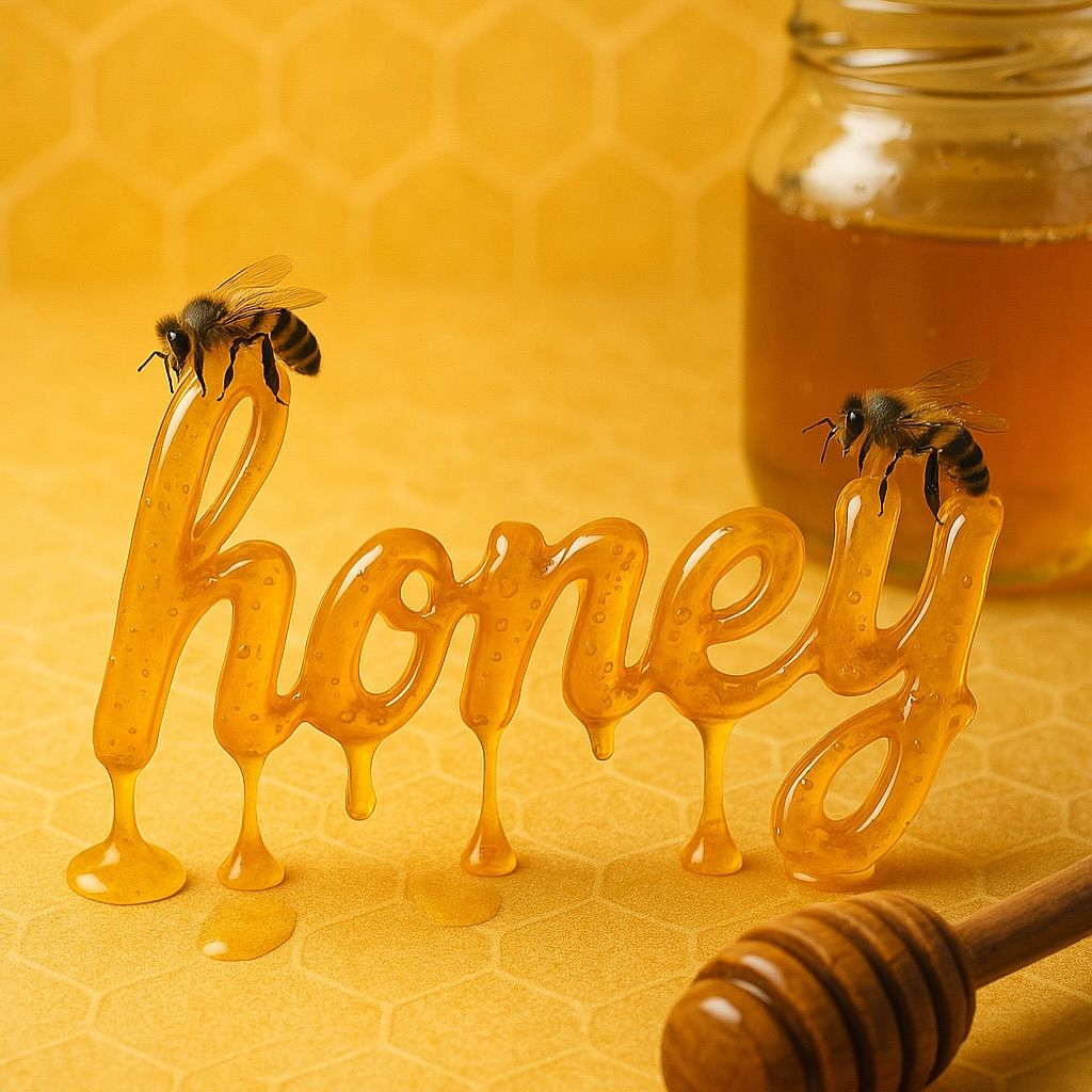 Instagram post: Honey lettering becomes the hero