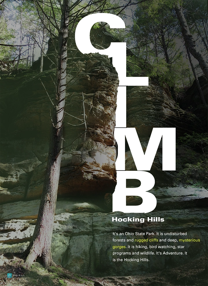 Adventure Sports & Trekking creative ad: Bold typography turns climbing into composition