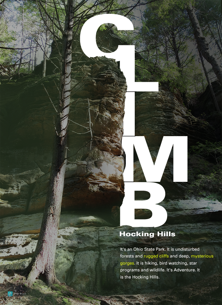 Instagram post: Bold typography turns climbing into composition