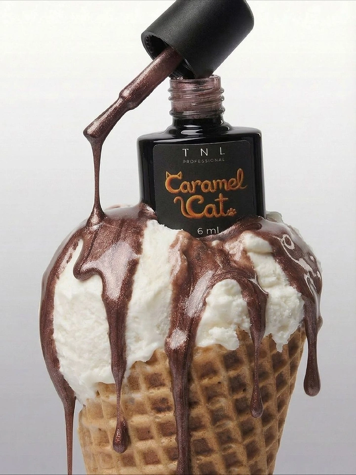 Nail Polish Brands creative ad: Nail polish becomes ice cream topping