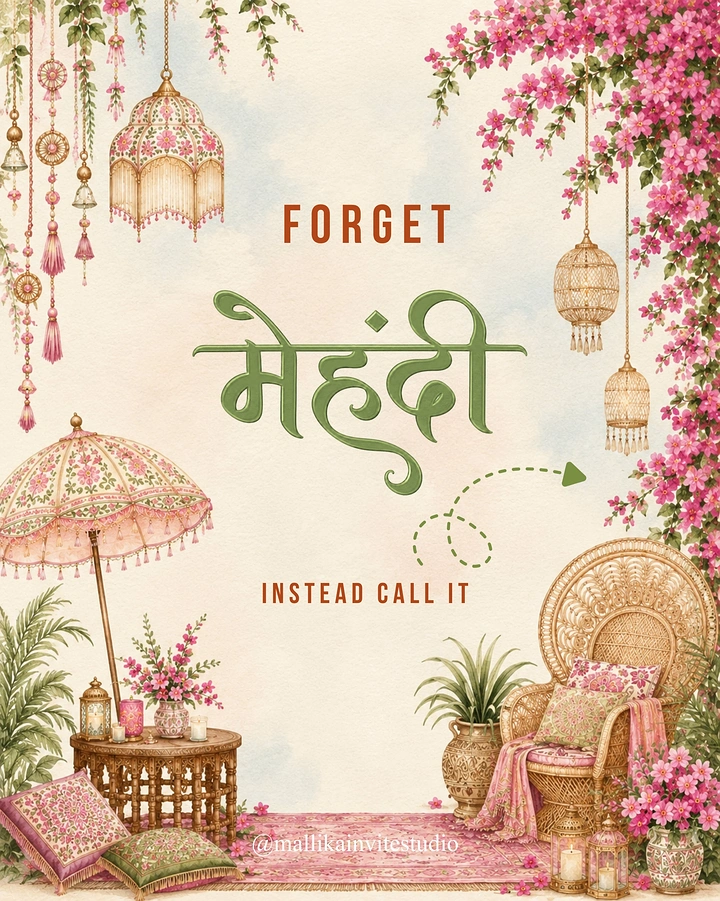Mehndi & Henna Artists creative ad: Witty mehndi reframing with styled interior