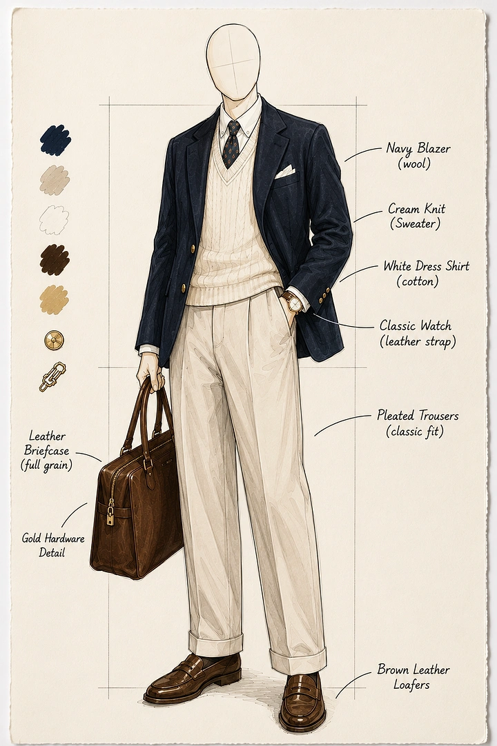 Men's Suits & Formal Wear creative ad: Annotated suit anatomy styling concept