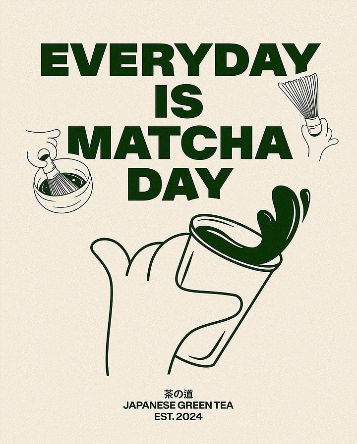 Tea & Chai Brands creative ad: Bold type, whisk-splash line illustration