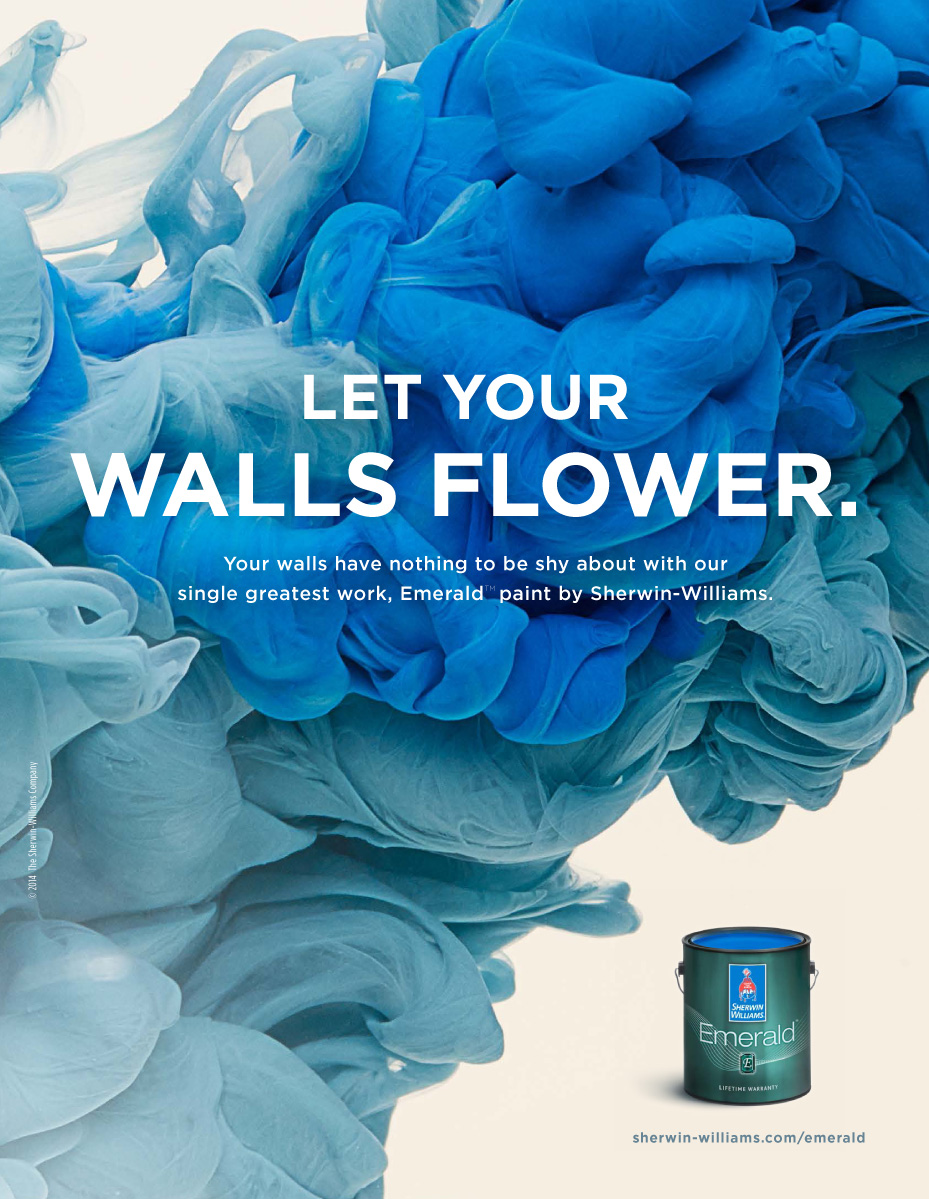 Poster: Billowing blue ink cloud that looks like flower petals