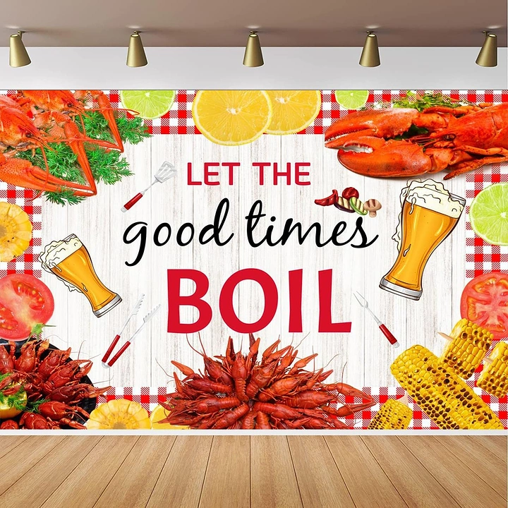 Seafood Restaurants creative ad: Boil pun with rich food collage