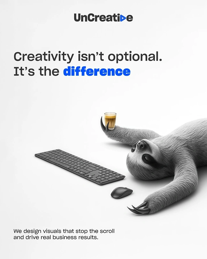 Agency creative ad: Lazy sloth metaphor for uncreative work