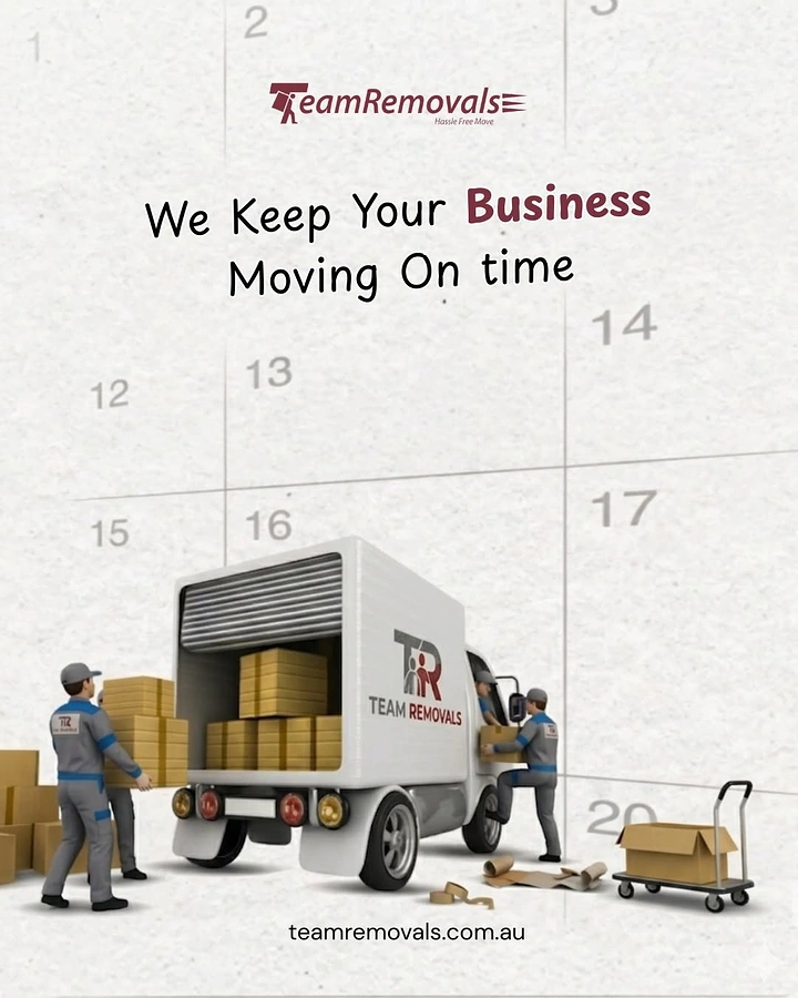 Movers & Packers creative ad: Calendar page as backdrop, on-time moving