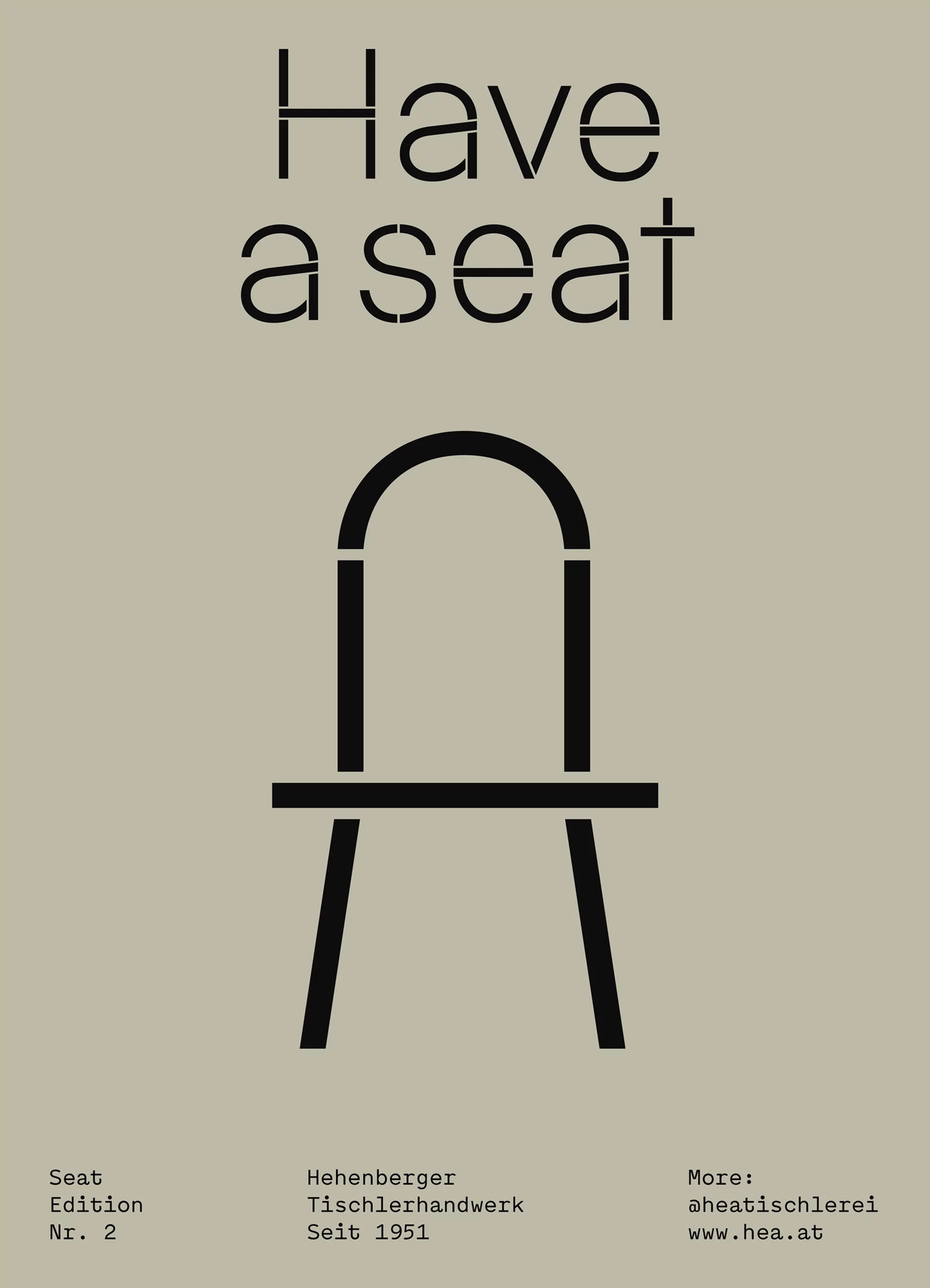 Poster: Stencil-style black line chair icon