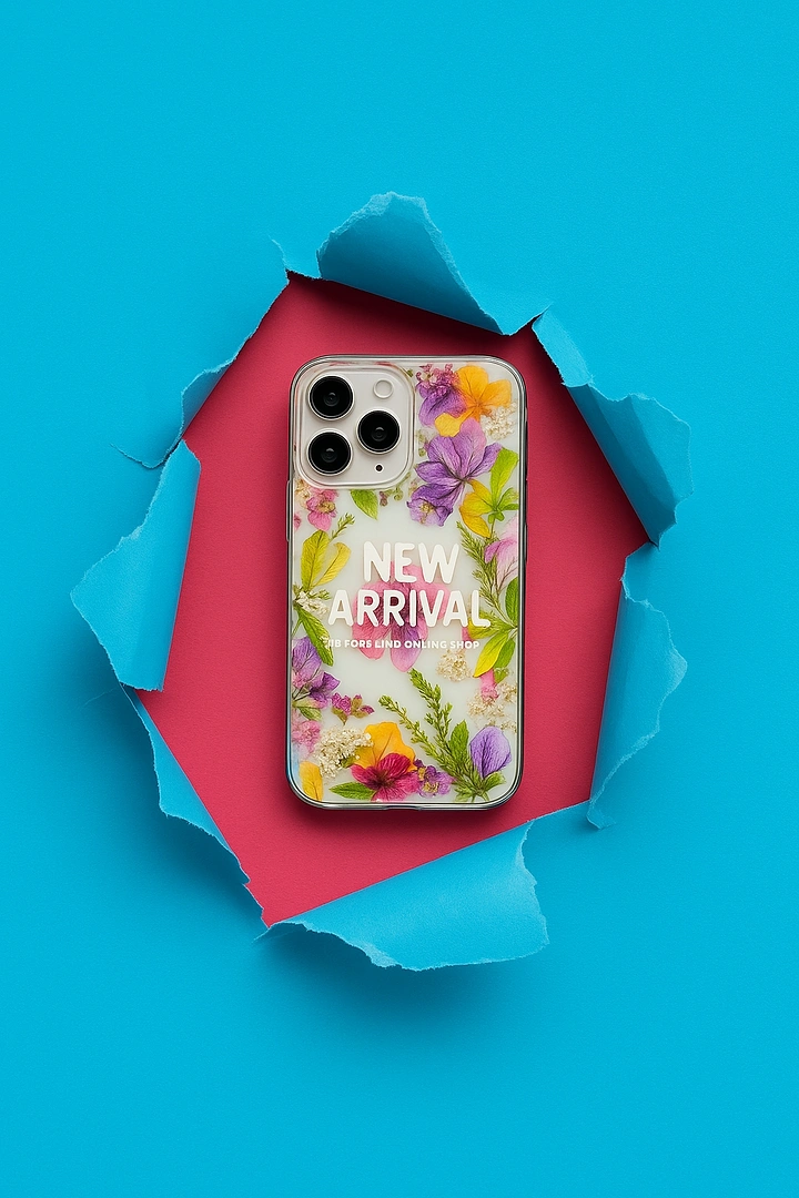 Phone Cases & Mobile Accessories creative ad: Torn-paper reveal for new arrival