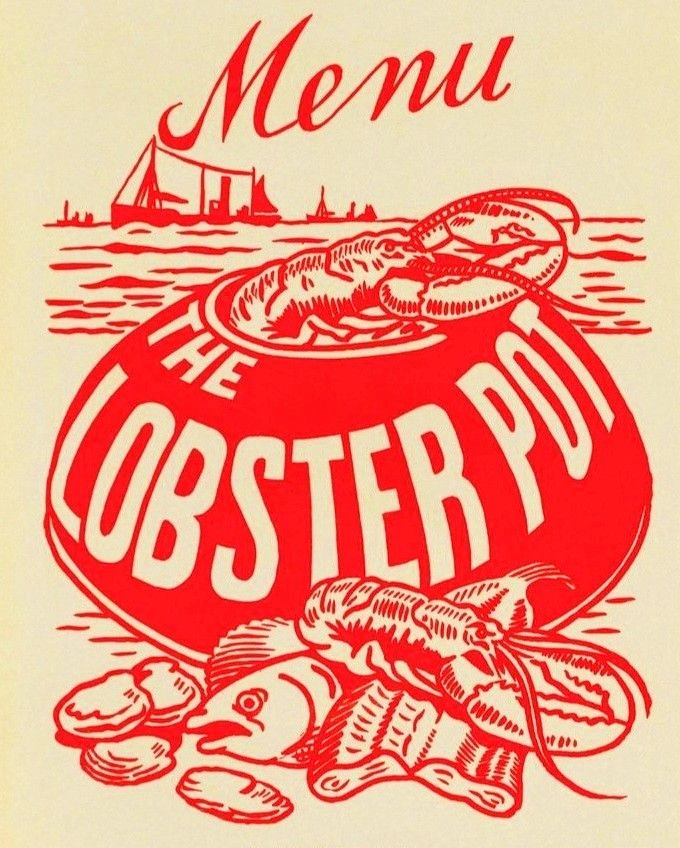 Seafood Restaurants creative ad: Distinctive lobster pool menu illustration