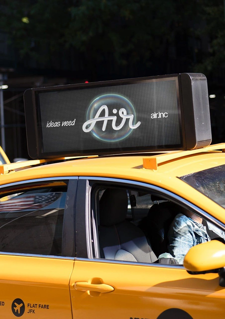 Taxi & Cab Services creative ad: Rooftop air pun, memorable visual ad