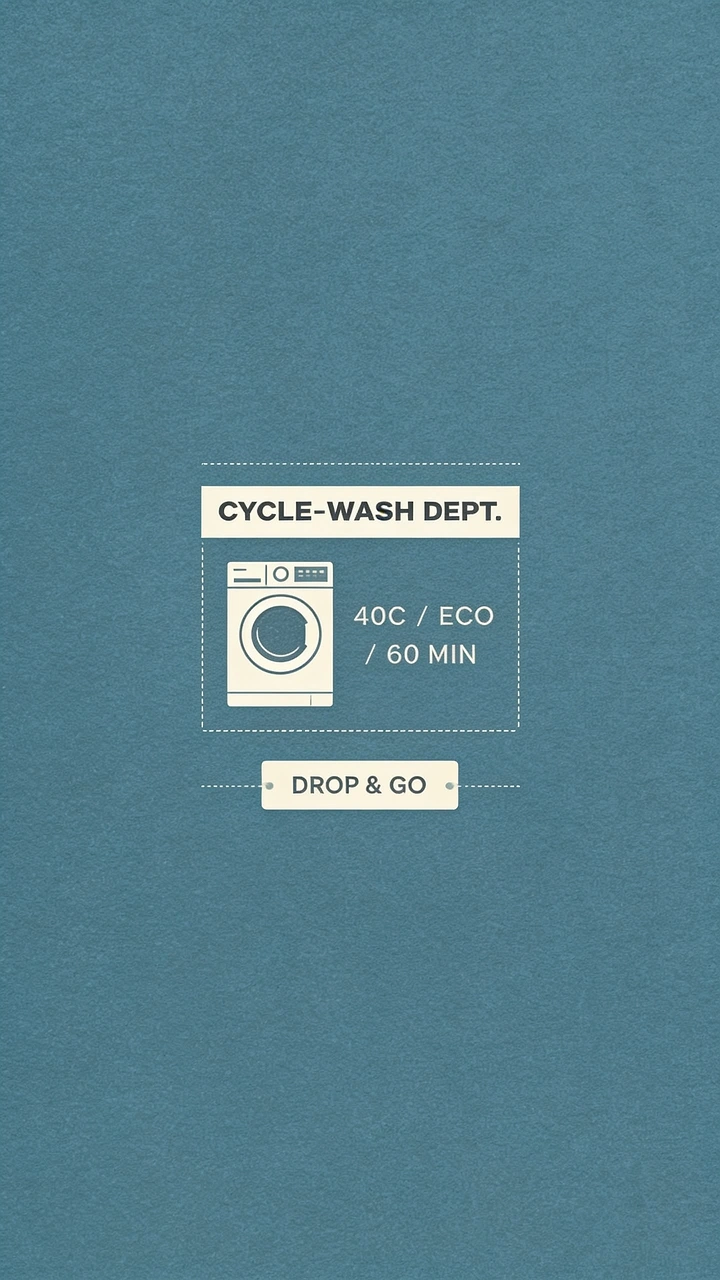 Laundry & Dry Cleaning creative ad: Minimal garment care-label as poster