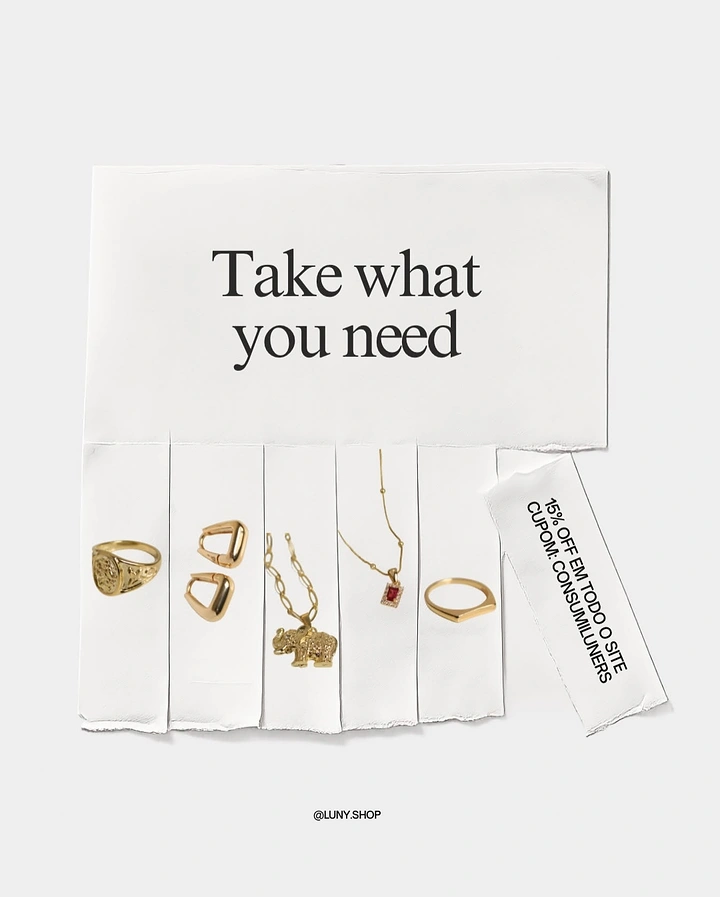 Jewellery creative ad: Tear-off notice flyer with gold jewelry on each strip