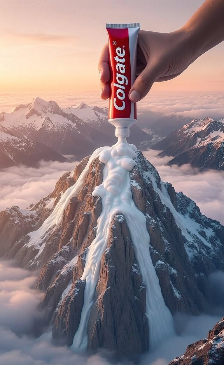 Story: Toothpaste tube transformed into mountain peak