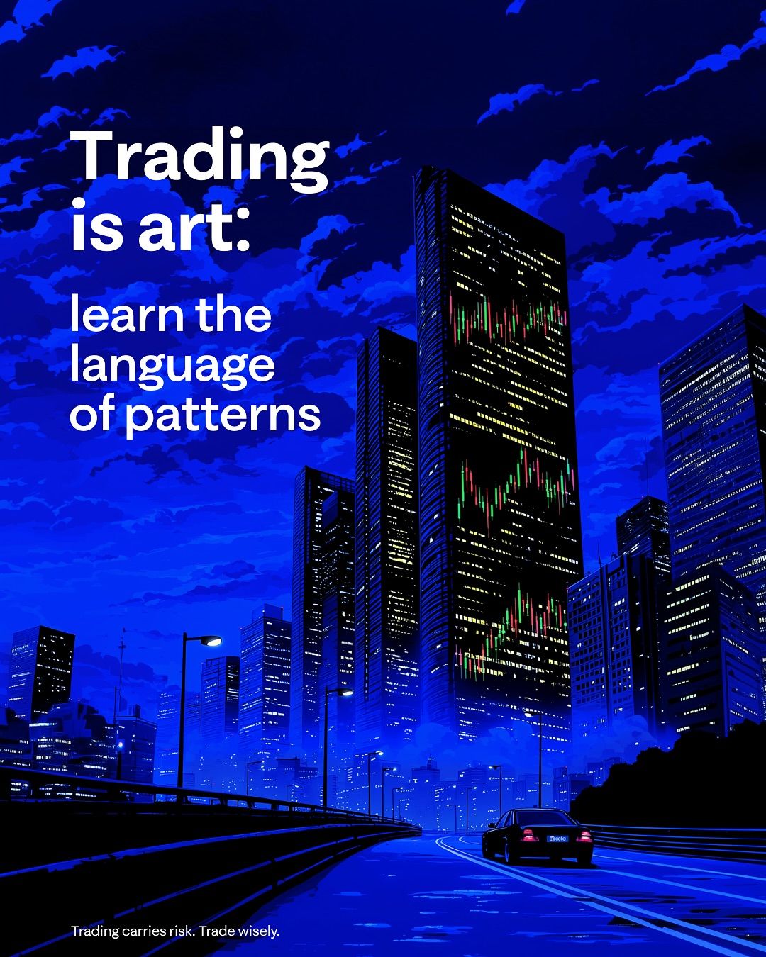 Instagram post: Skyline windows as candlestick charts
