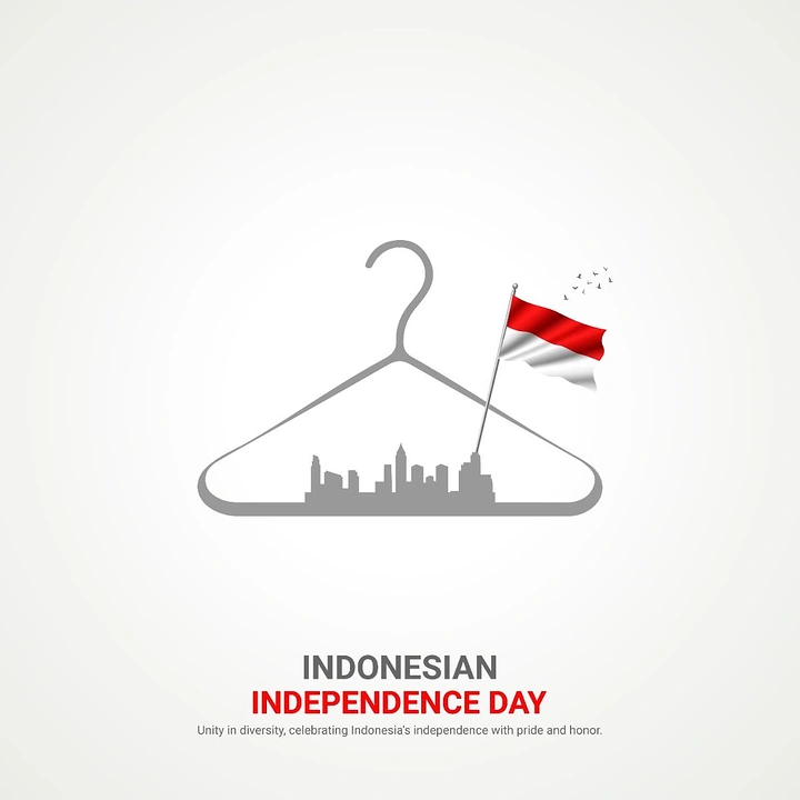 Independence Day creative ad: Clothes hanger as flagpole with skyline