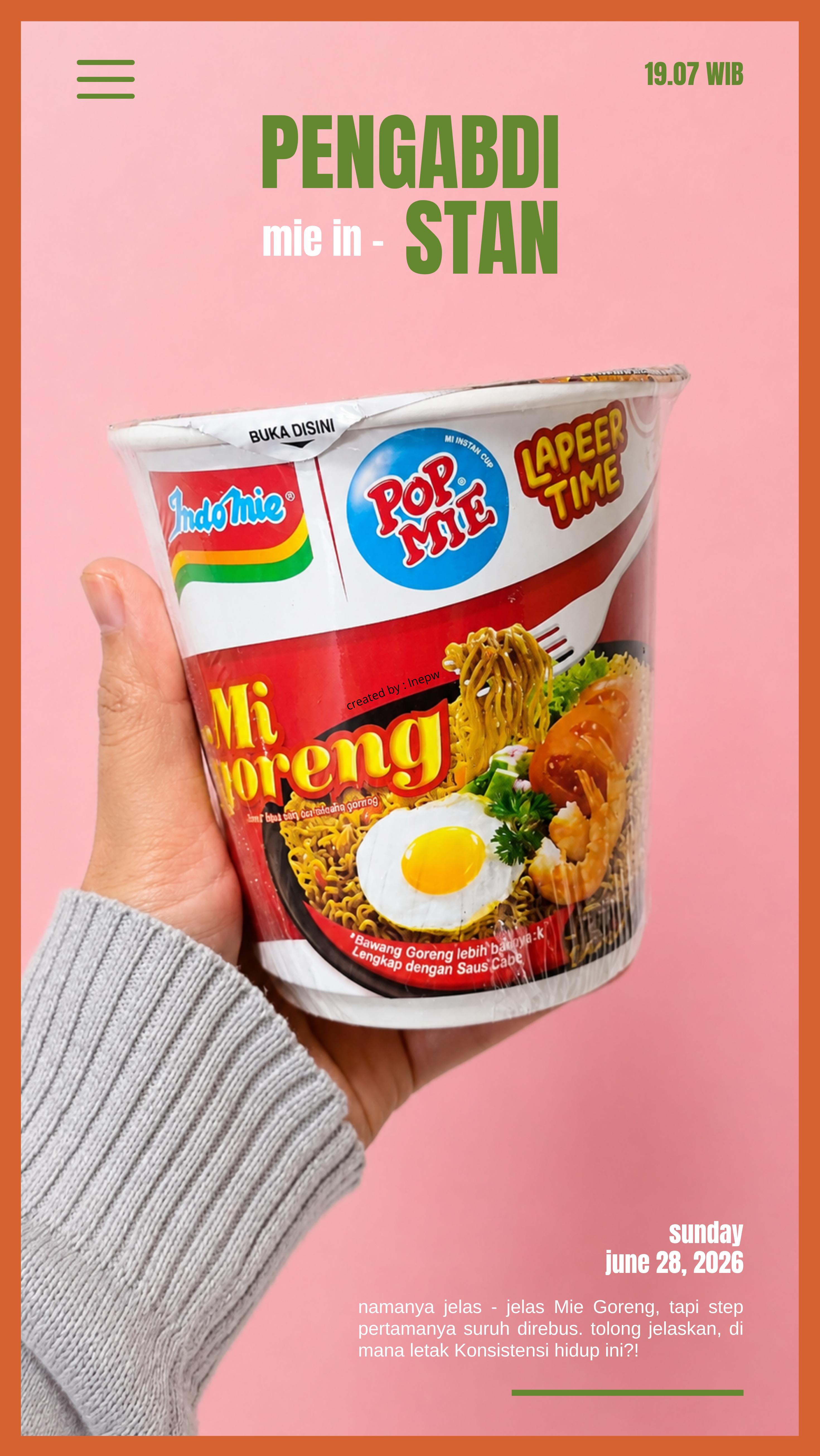 Story: Clever pun-driven instant-noodle poster, slide 1