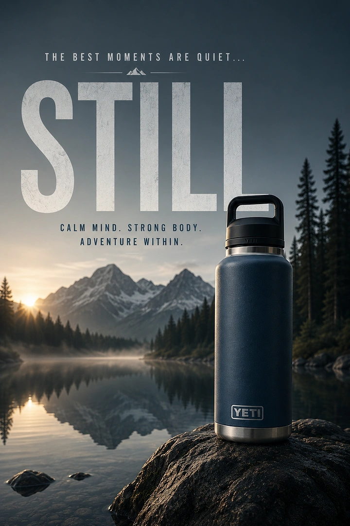 Tumblers, Flasks & Drinkware creative ad: Exceptional serene outdoor brand campaign