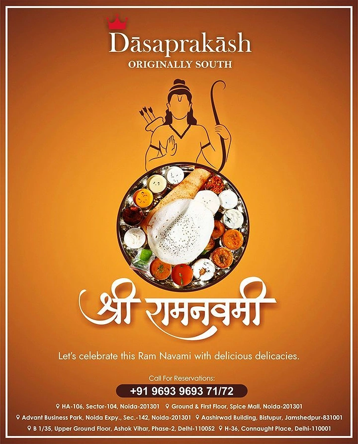 Ram Navami creative ad: Dosa thali becomes Ram's halo motif