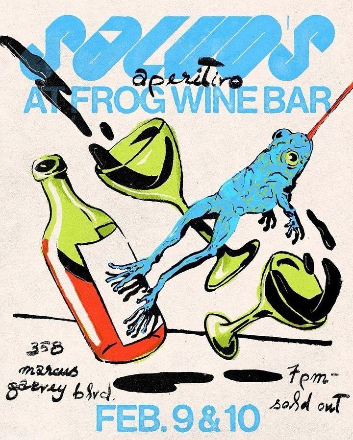 Bars & Pubs creative ad: Frog imagery cleverly ties to wine bar