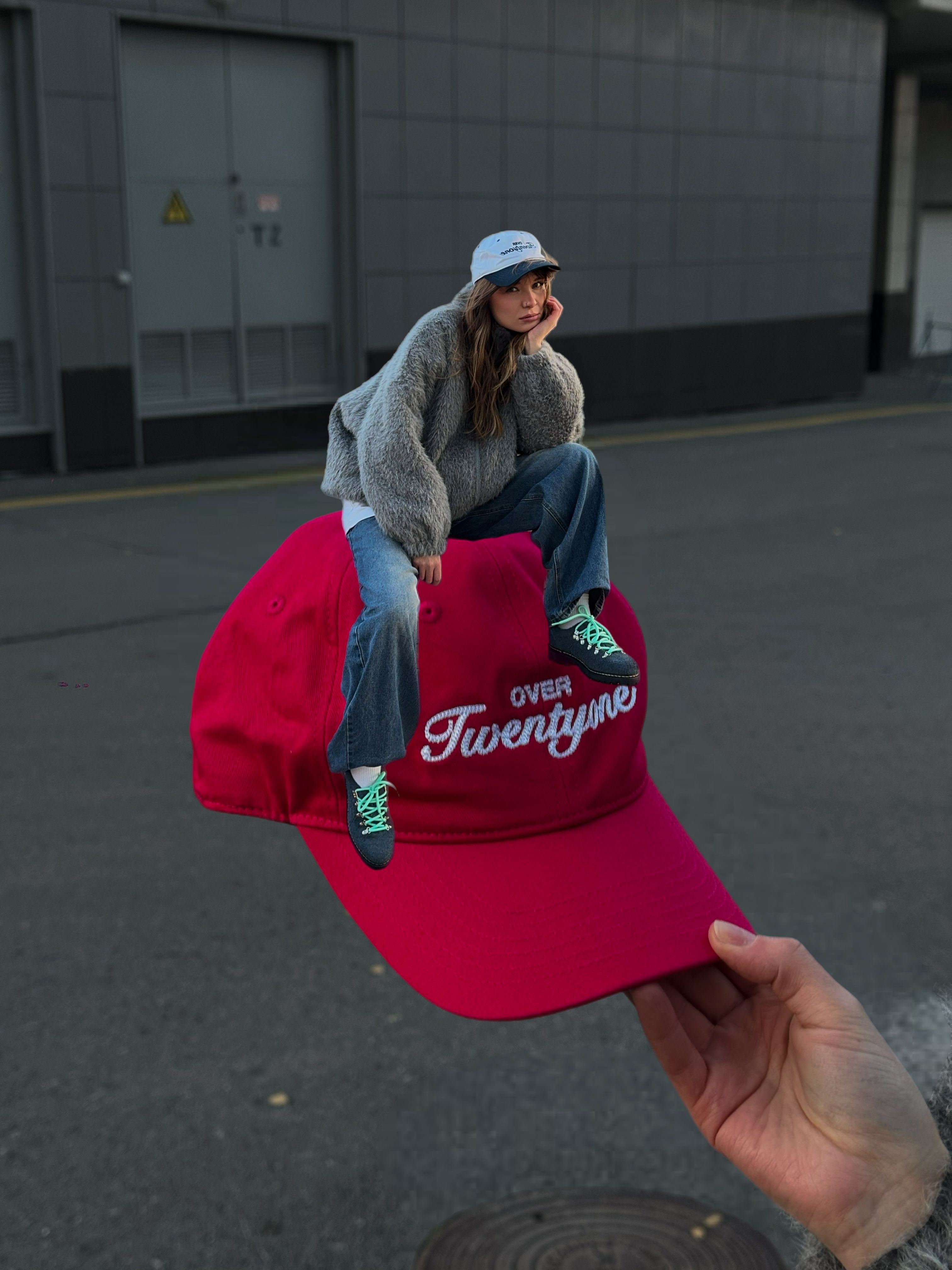 Instagram post: Giant cap becomes surreal seating