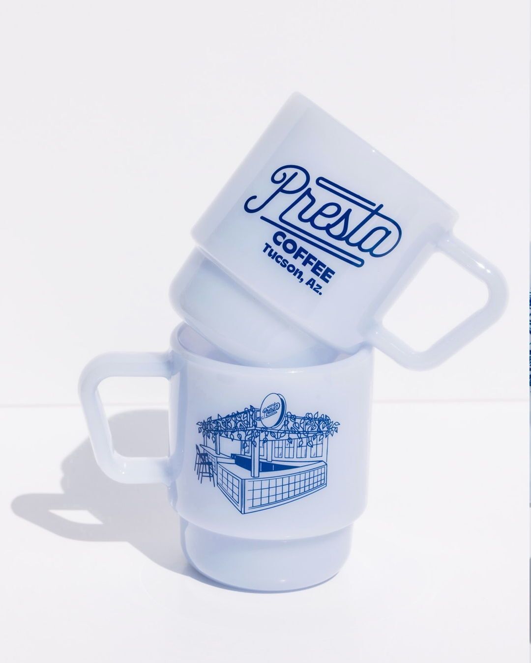Instagram post: Stacked mugs create strong product composition