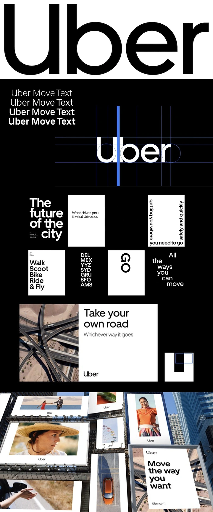 Taxi & Cab Services creative ad: Editorial Uber city campaign system