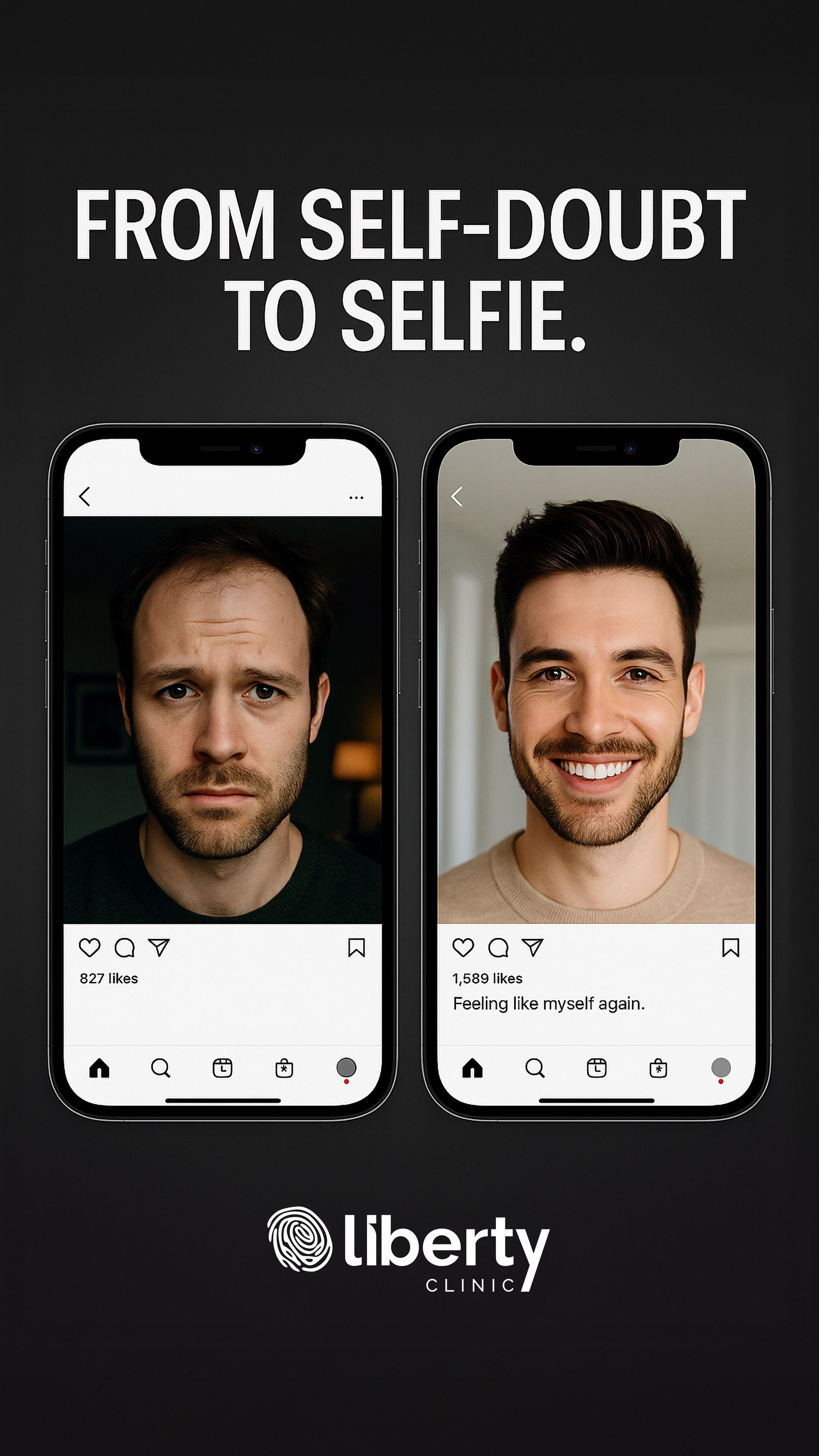 Story: Self-doubt to selfie phone before/after