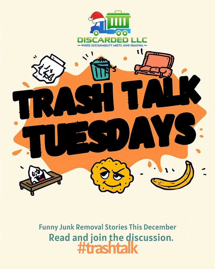 Junk Removal creative ad: Trash Talk event uses playful illustrations