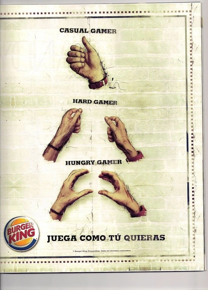 Gaming & Esports creative ad: Gamer hand poses hold Whopper