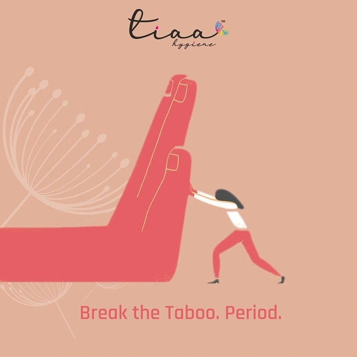 Period Care & Feminine Hygiene creative ad: Expressive illustration supports taboo-breaking line