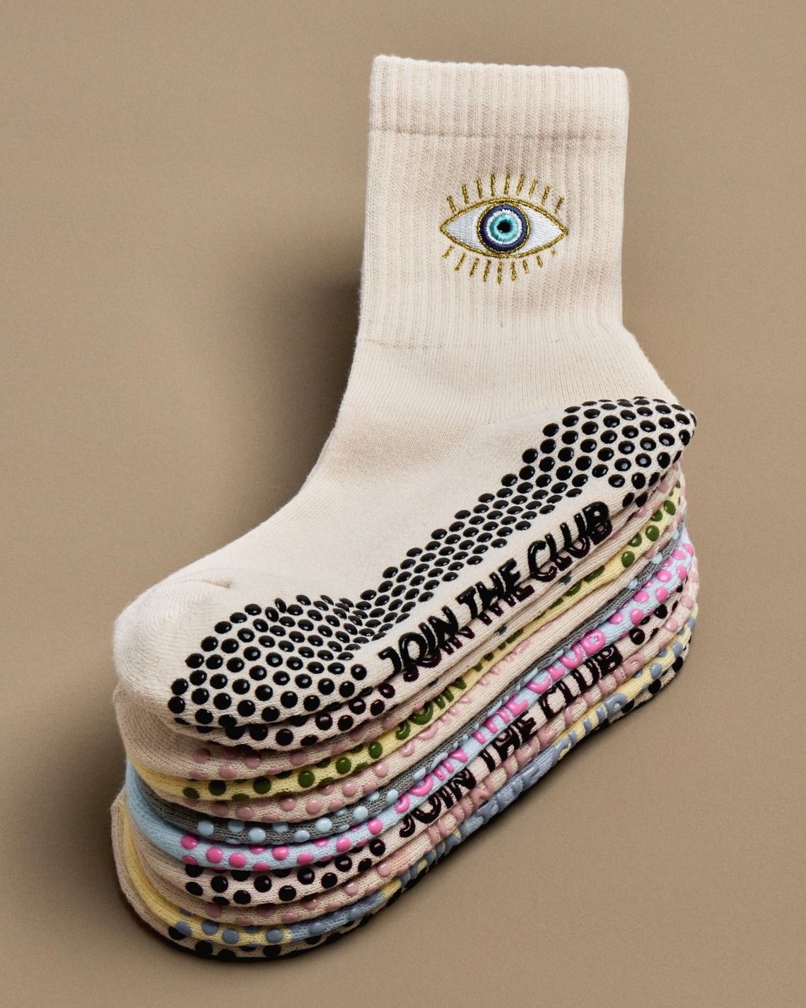 Instagram post: Eye motif creates memorable sock identity, slide 1