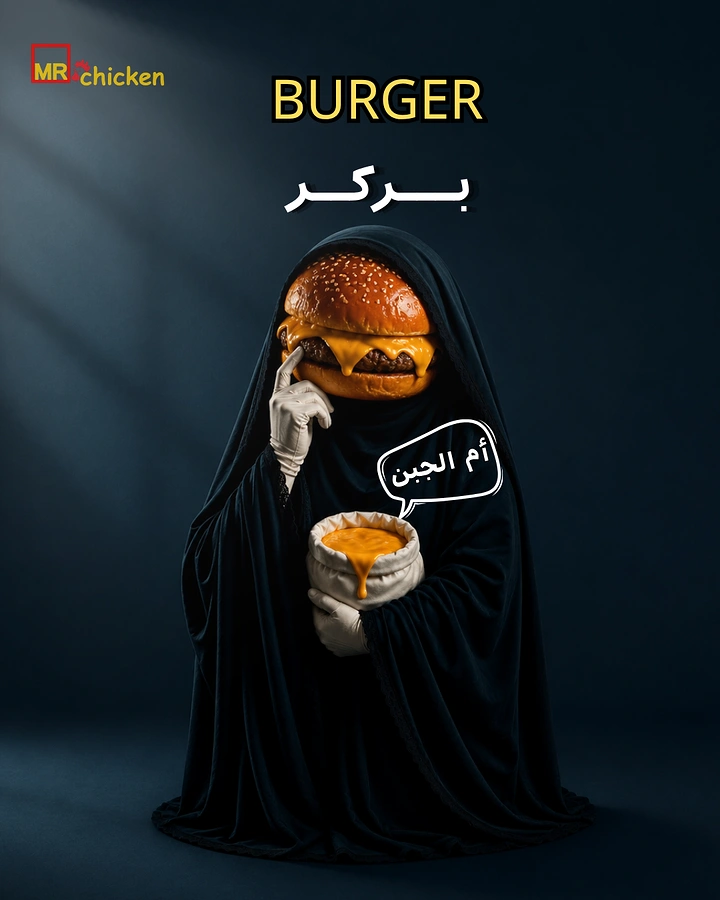 Arabic & Middle Eastern Restaurants creative ad: Surreal and bold character visual idea.