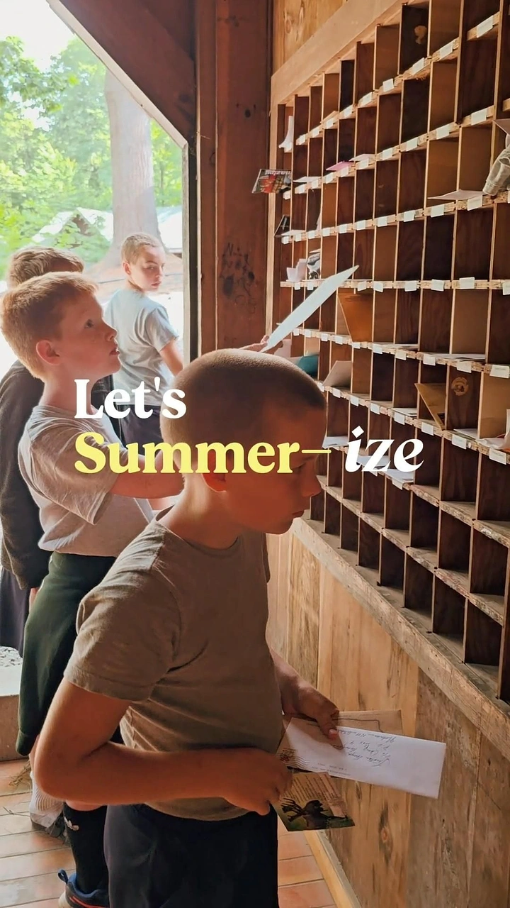Summer Camps & Kids Activities creative ad: Summer-ize pun supports library scene