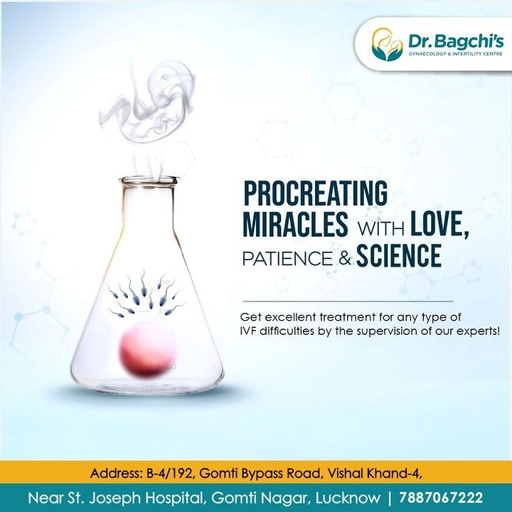 IVF & Fertility Clinics creative ad: Egg in lab flask, love and science