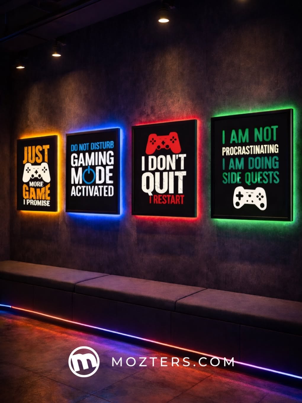 Instagram post: Controller-shaped neon sign, 'control issues' pun, slide 2