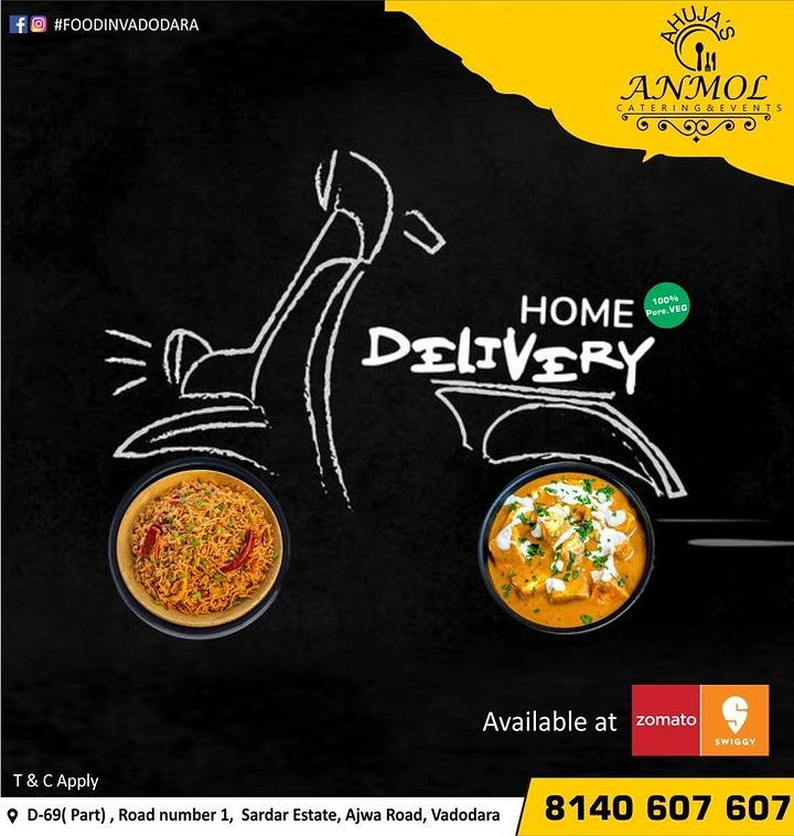 Cloud Kitchens & Food Trucks creative ad: Chalk scooter with food-bowl wheels
