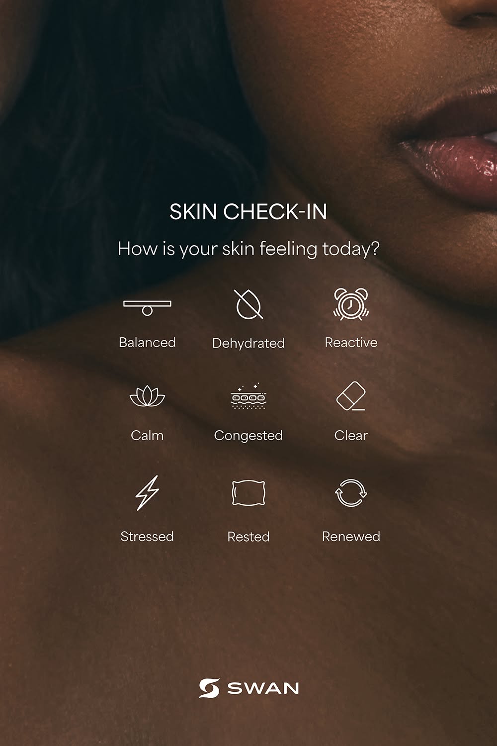 Story: Interactive skin check-in icon grid