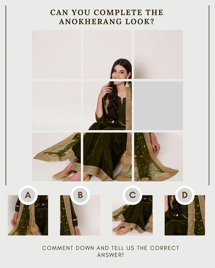 Ethnic Wear & Sarees creative ad: Missing puzzle piece engagement quiz