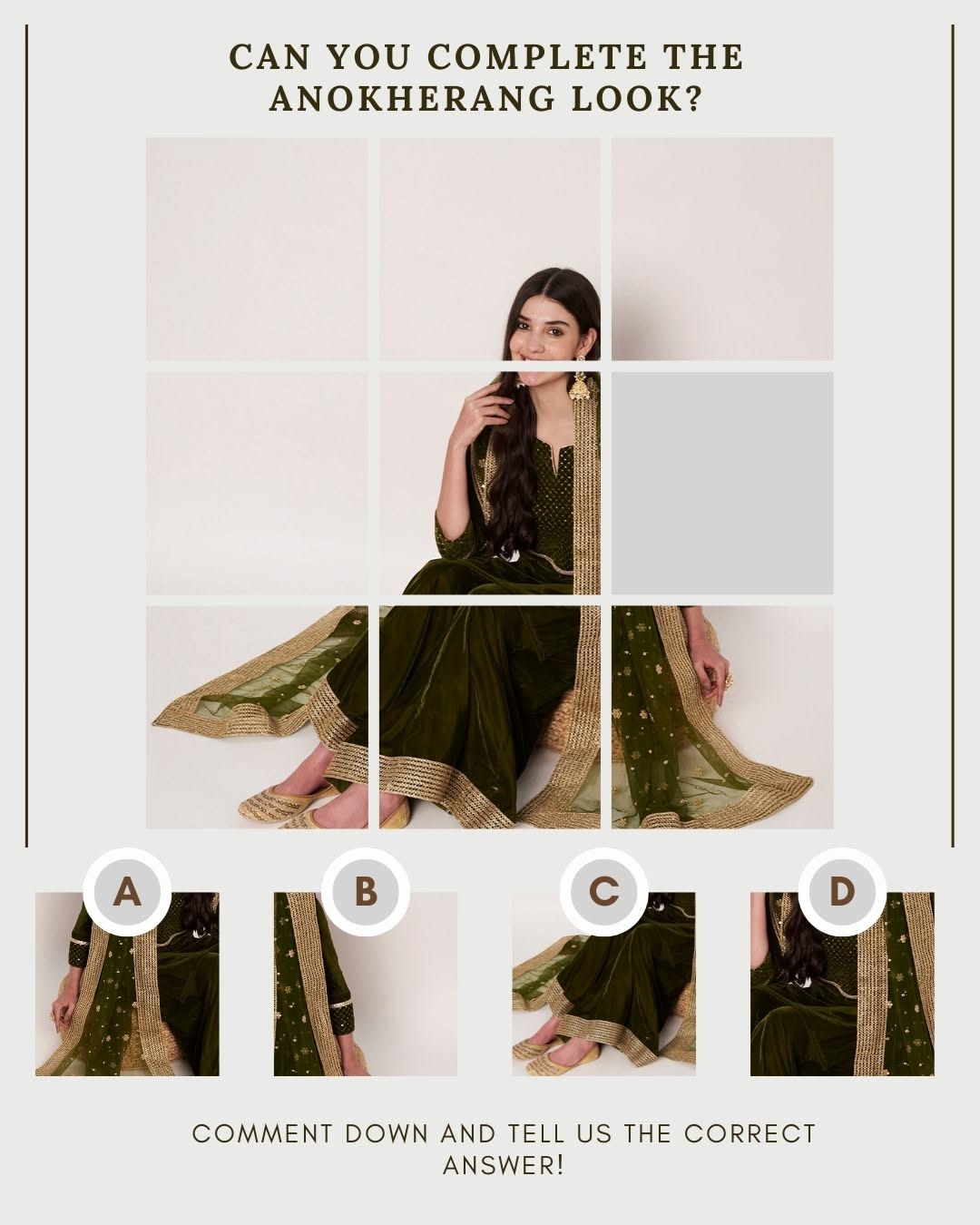 Instagram post: Missing puzzle piece engagement quiz