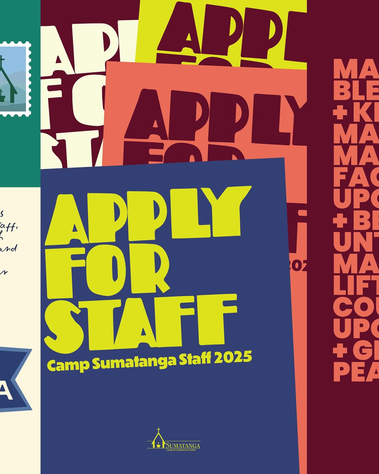 Instagram post: Staff recruitment collage uses cutout letterplay, slide 3